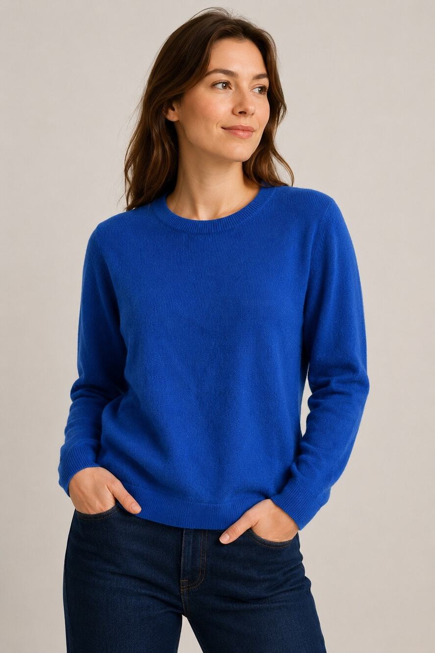 J.Crew Royal Blue Crewneck Sweater Women’s Medium Wool Blend Classic Knit